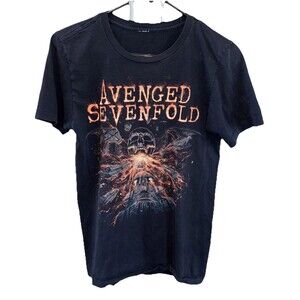 avenge sevenfold T shirt 17x27” M Black Stretch Short Sleeve Graphic Print